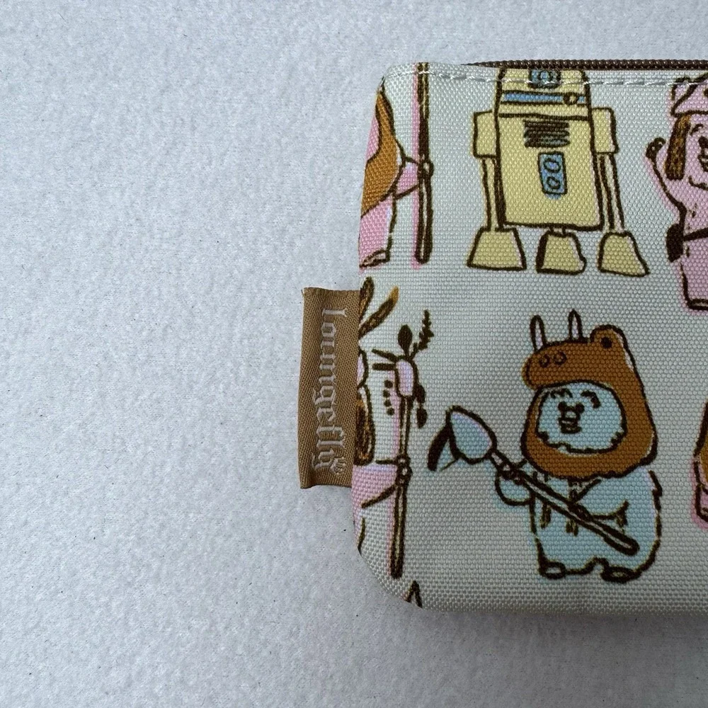 Star Wars Ewok Loungefly Nylon Zip Pouch Wallet Pencil Pastel Bag Disney